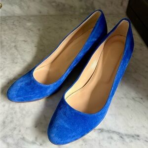 J.Crew cobalt blue suede wedges. Size 8 1/2.